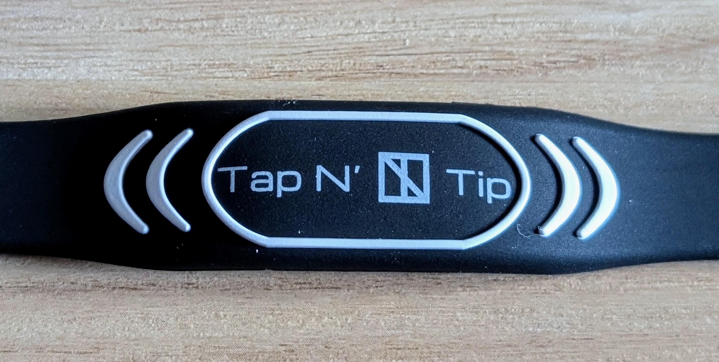 Close-up of the Tap Tip wristband